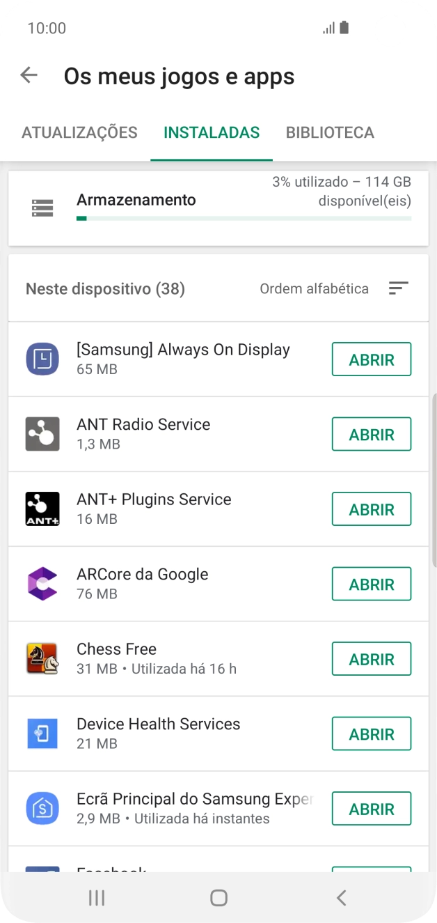 Prima a app pretendida.