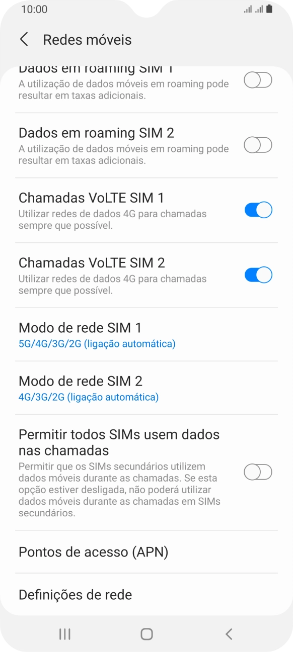 Prima Definições de rede.