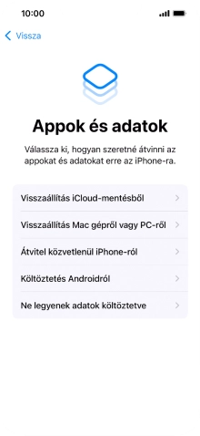 Válaszd a Ne legyenek adatok költöztetve lehetőséget, és kövesd a képernyőn megjelenő utasításokat az aktiválás befejezéséhez.