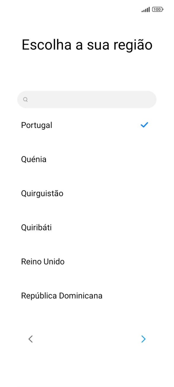 Prima a área ou país pretendido.