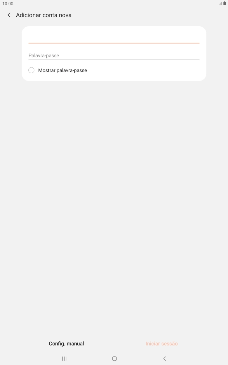 Prima Palavra-passe e introduza a password da sua conta de e-mail na Vodafone.
