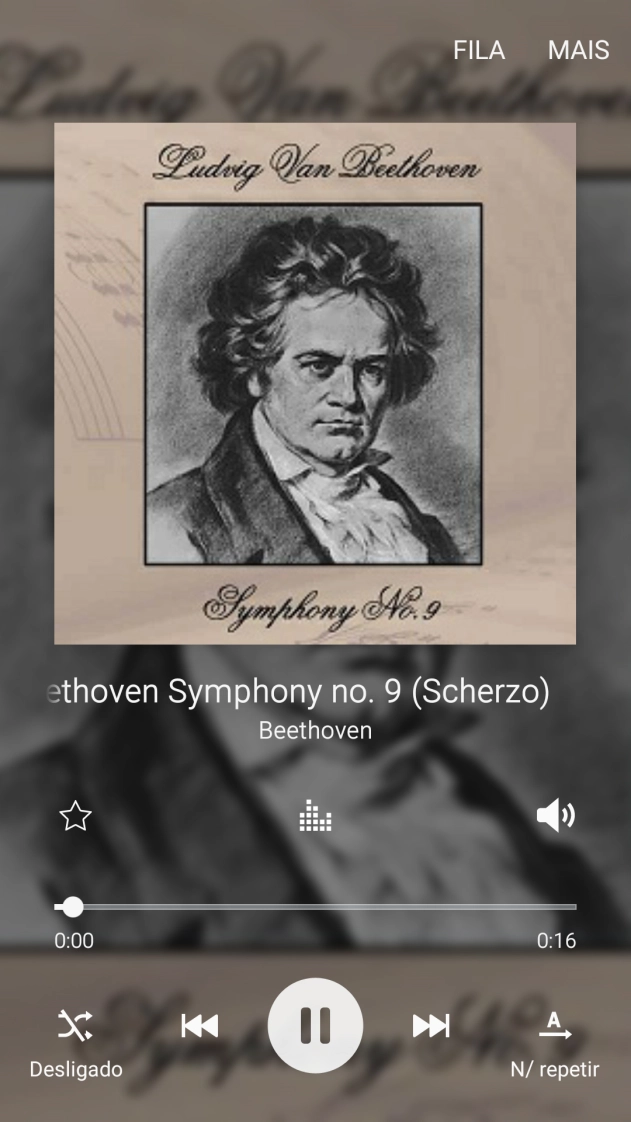 Prima a seta para a direita para ir para o ficheiro de música seguinte.