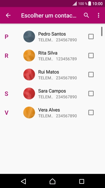 Prima o ícone de menu.