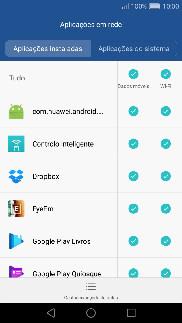 Prima o campo junto ao nome da aplicação na coluna 
