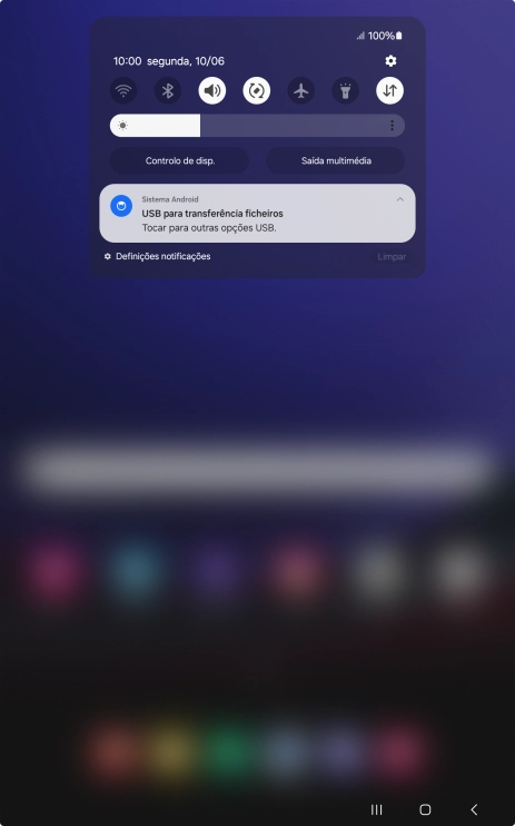 Prima Tocar para outras opções USB..