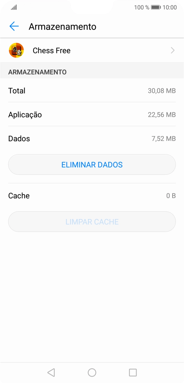 Prima a tecla de início para terminar e voltar ao ecrã inicial.