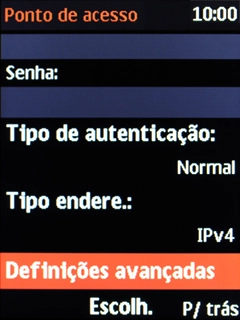 Escolha Tipo de autenticação:.