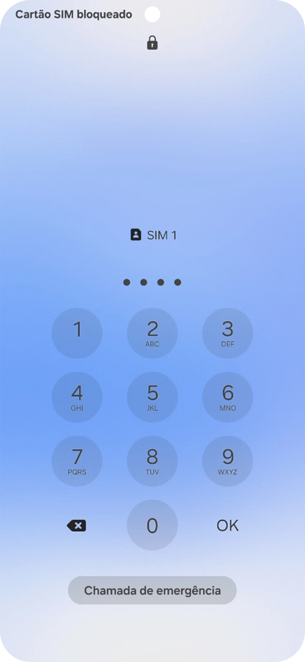 Se solicitado, deve introduzir o código PIN e premir OK.