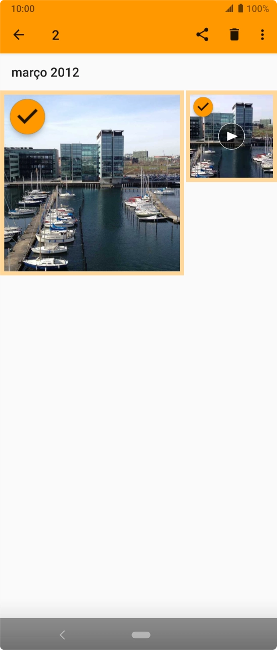 Prima o ícone para partilhar.