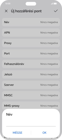 Írd be azt, hogy One MMS, és válaszd az OK lehetőséget.