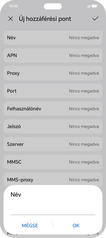 Írd be azt, hogy One MMS, és válaszd az OK lehetőséget.