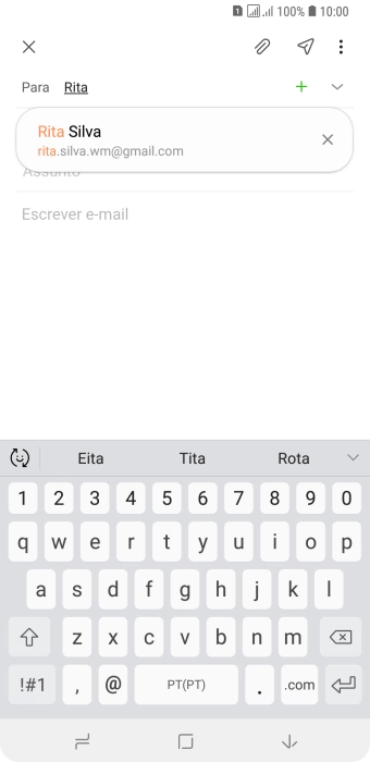 Prima o contacto pretendido.