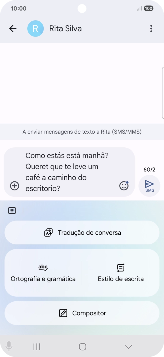 Para encontrar eventuais falhas ortográficas ou gramaticais no seu texto, prima em Ortografia e gramática e siga as indicações no ecrã, para utilizar a função.