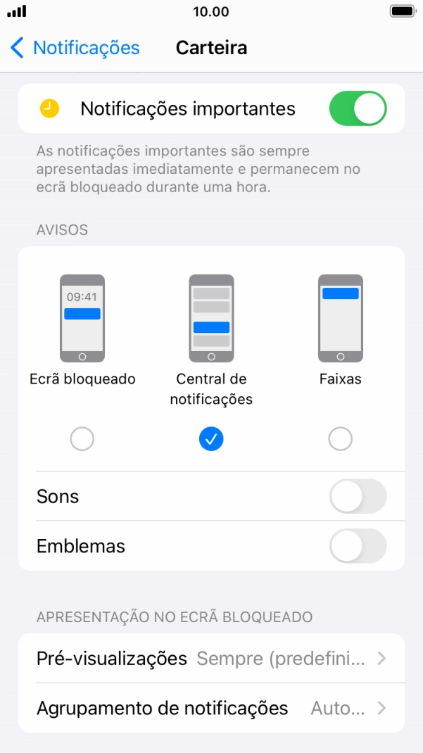 Prima Agrupamento de notificações.