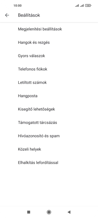 Válaszd a Telefonos fiókok lehetőséget.
