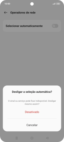 Prima Desativado para desativar a função e aguarde enquanto o telefone procura as redes.