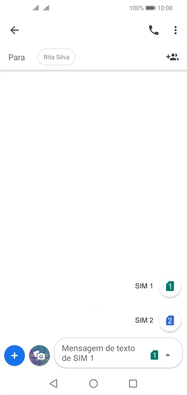 Prima o cartão SIM pretendido.