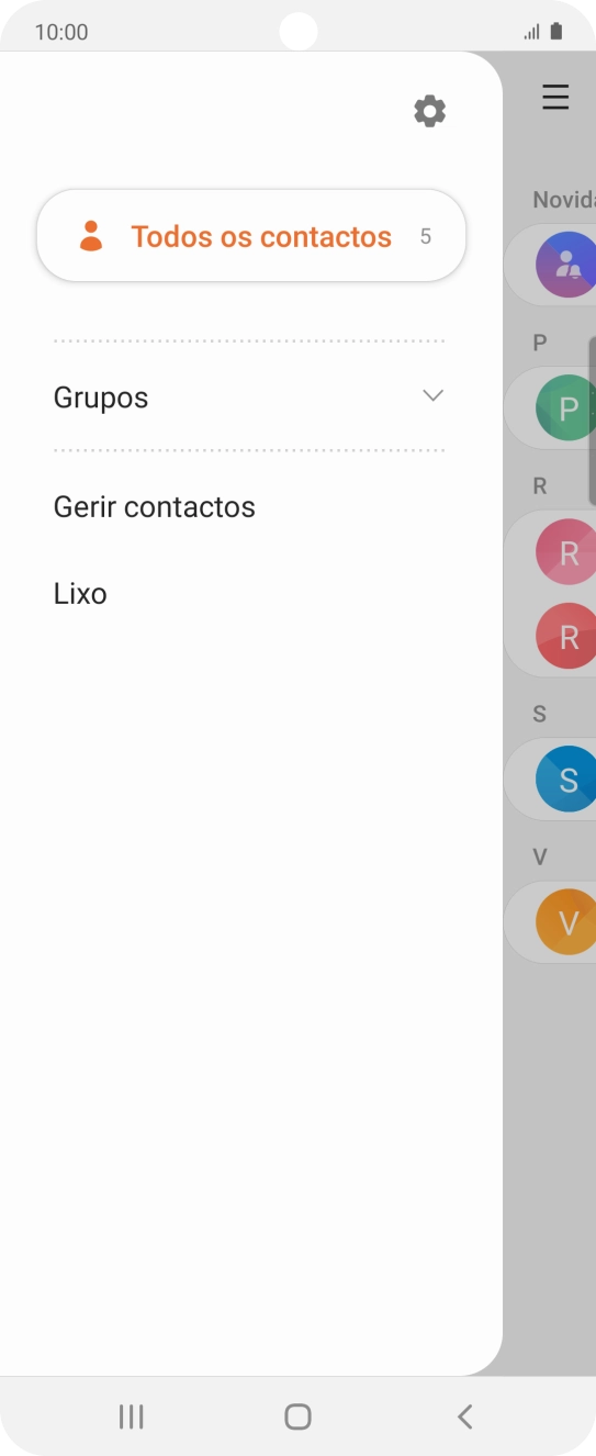 Prima Gerir contactos.