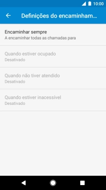 Prima o tipo de desvio pretendido.