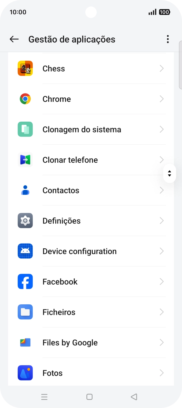 Prima a app pretendida.