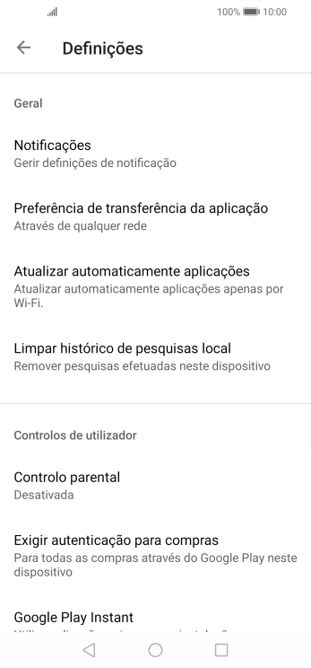 Prima Atualizar automaticamente aplicações.