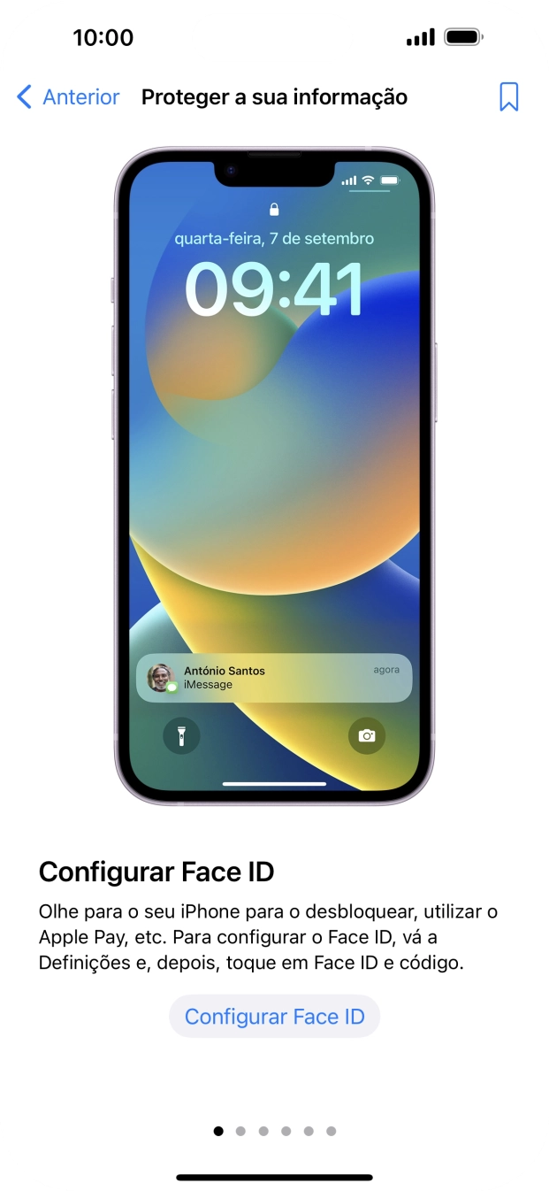Para voltar ao ecrã inicial, deslize o dedo de baixo para cima a partir da base do ecrã.