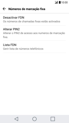 Prima Desactivar FDN para desativar a marcação permitida.