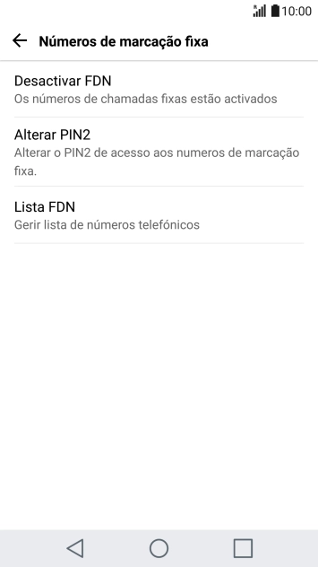 Prima Desactivar FDN para desativar a marcação permitida.