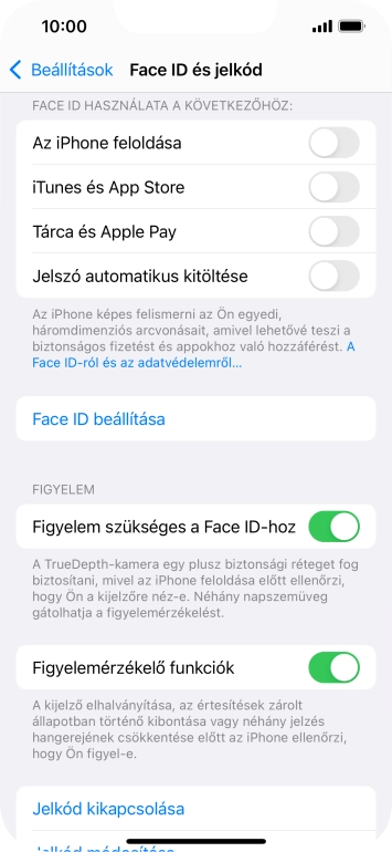 Válaszd a Jelkód kikapcsolása lehetőséget, és írd be a képernyőzárkódot.