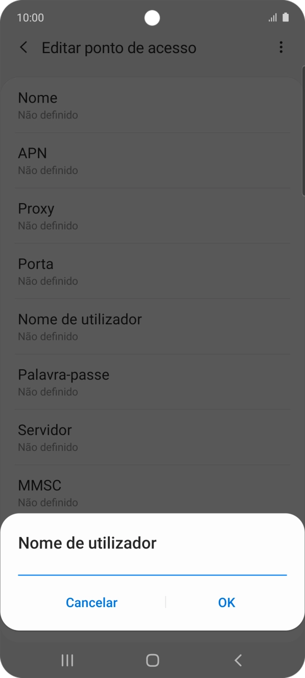 Introduza vodafone e prima OK.