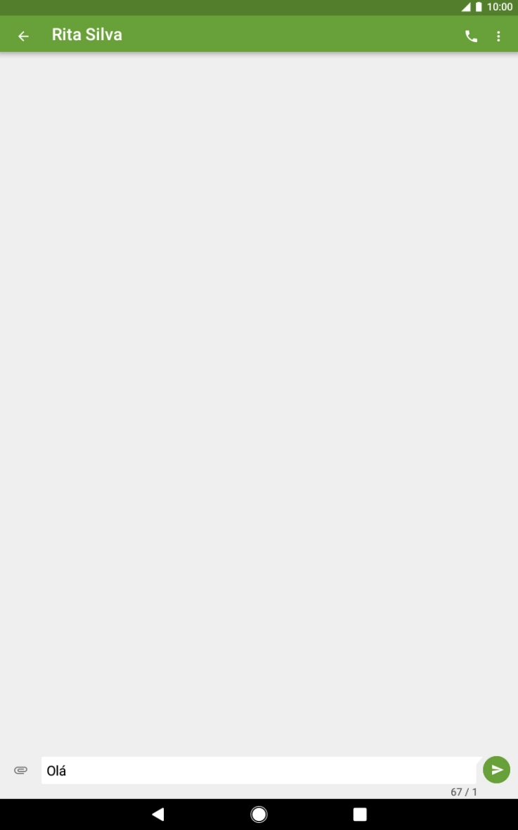 Prima o ícone para enviar quando terminar de escrever a sua mensagem curta.