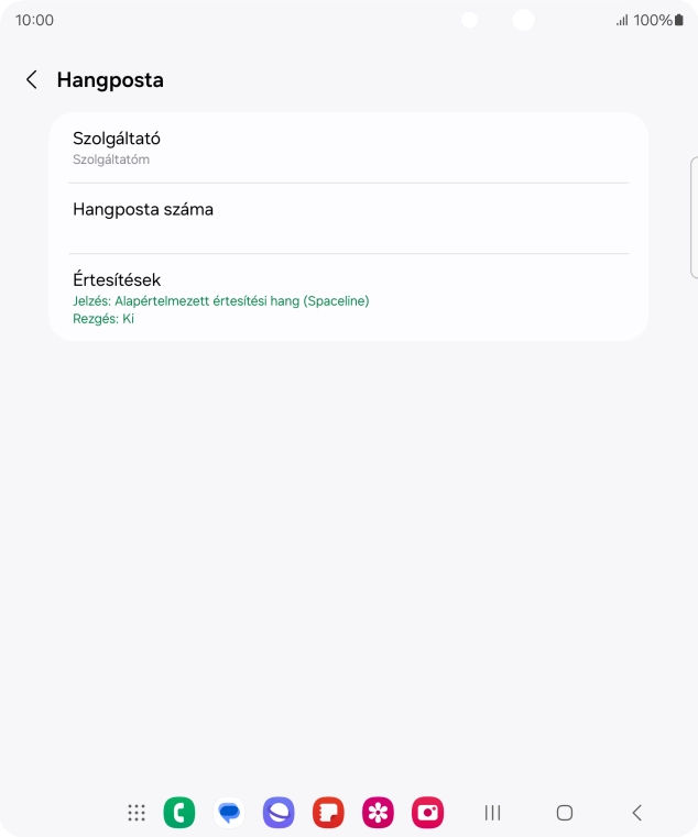 Válaszd a Hangposta száma lehetőséget.