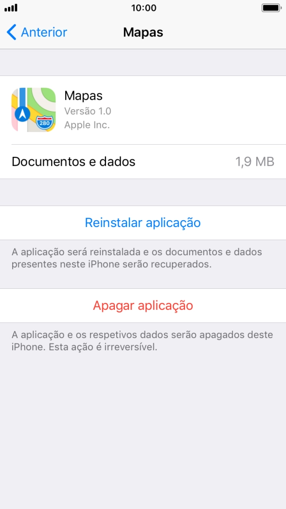 Prima a tecla de início para terminar e voltar ao ecrã inicial.