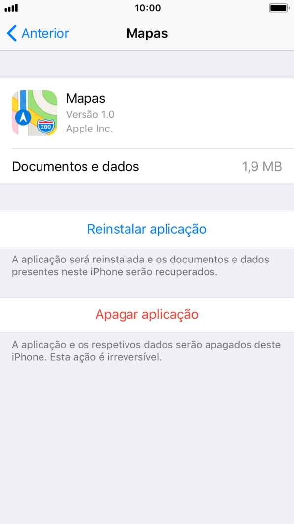 Prima a tecla de início para terminar e voltar ao ecrã inicial.