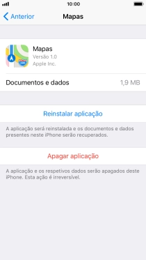 Prima a tecla de início para terminar e voltar ao ecrã inicial.