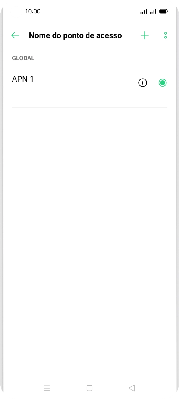 Prima o ícone para adicionar.