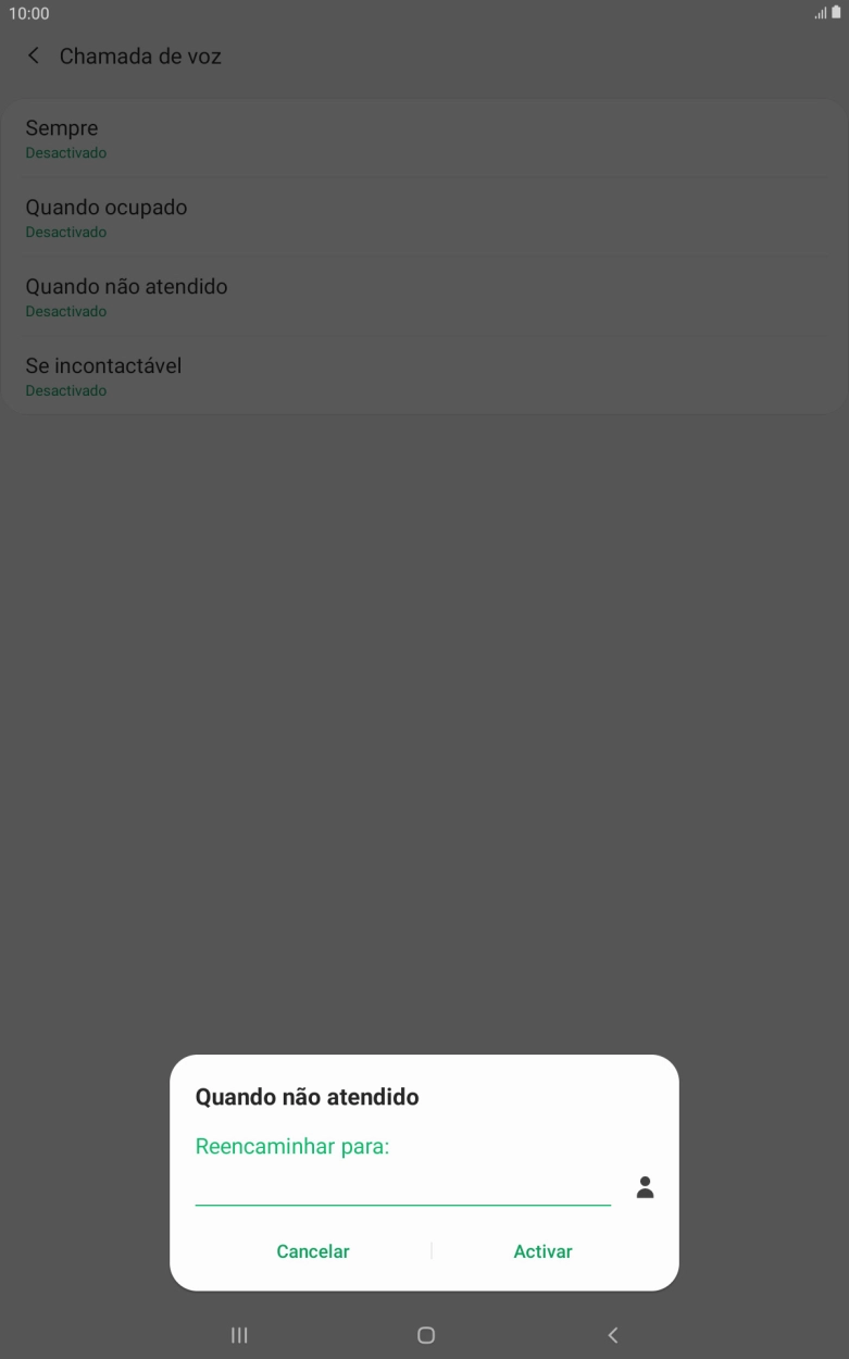 Introduza 123 e prima Activar.