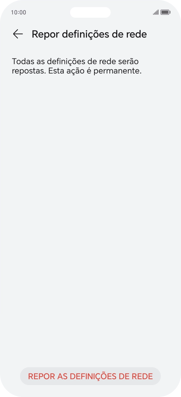 Prima REPOR AS DEFINIÇÕES DE REDE.