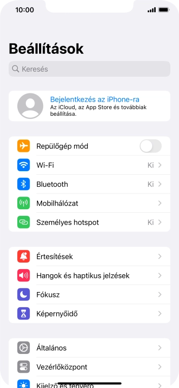 Válaszd a Bejelentkezés az iPhone-ra lehetőséget.