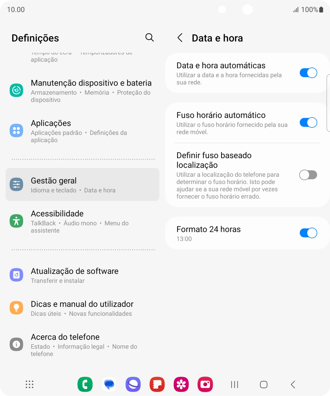 Prima a tecla de início para terminar e voltar ao ecrã inicial.