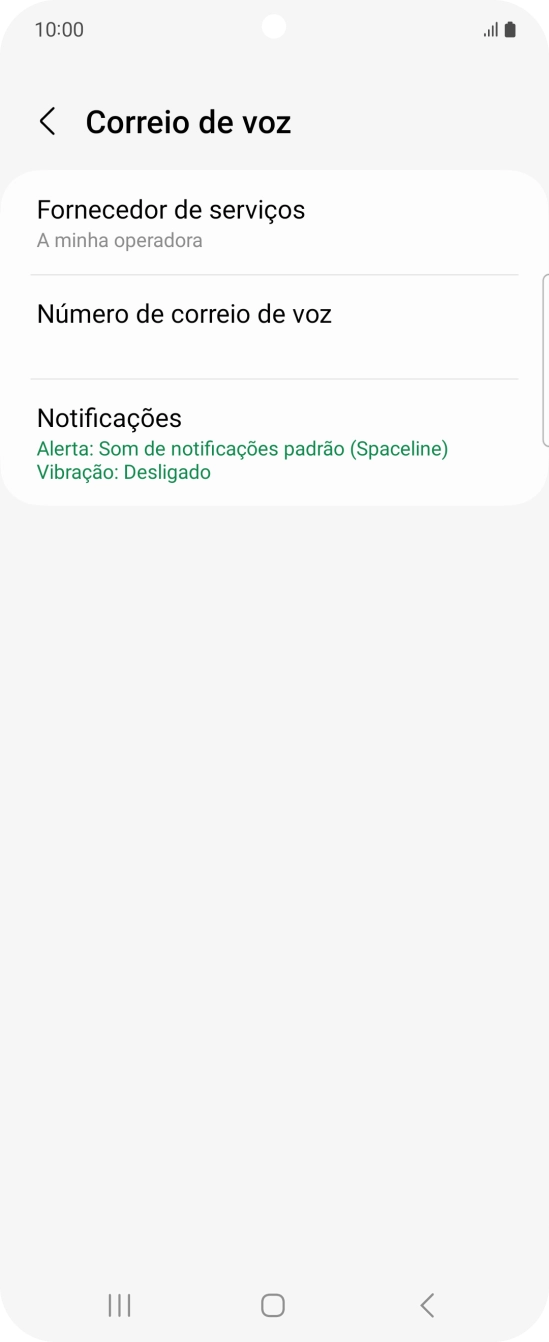 Prima Número de correio de voz.