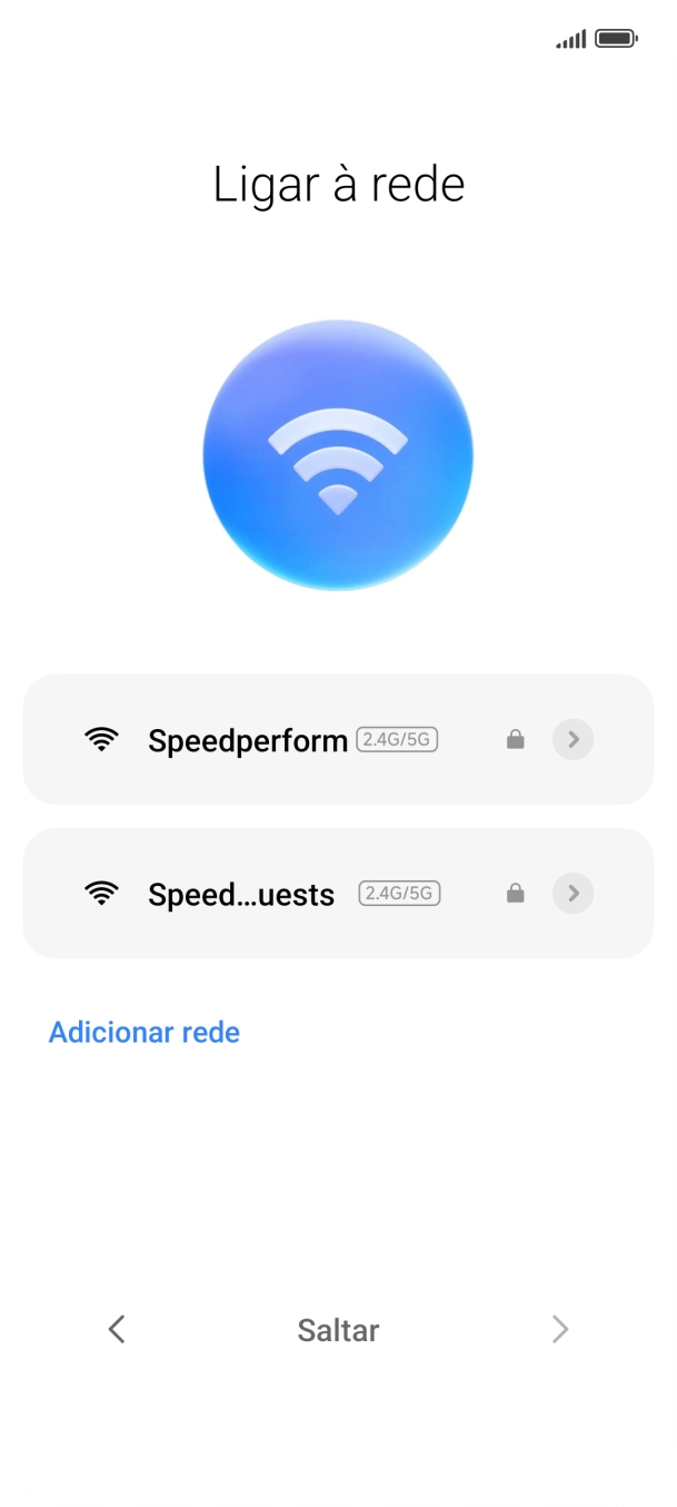 Prima a rede Wi-Fi pretendida.