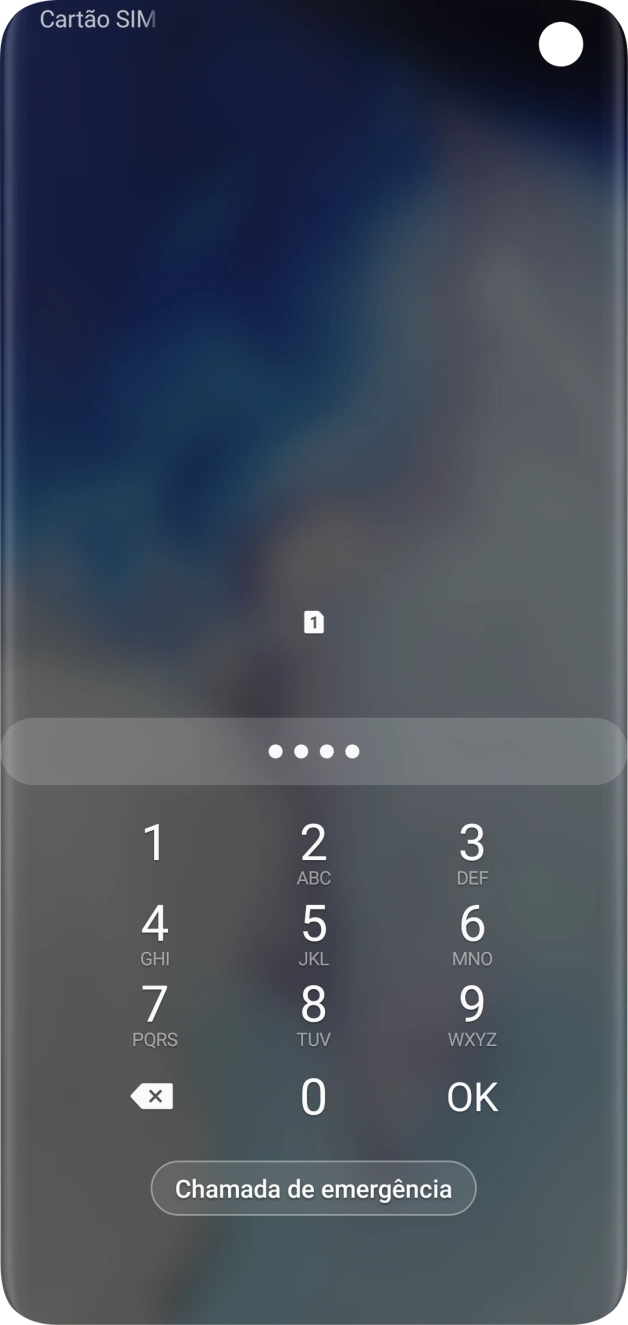 Se solicitado, deve introduzir o código PIN e premir OK.