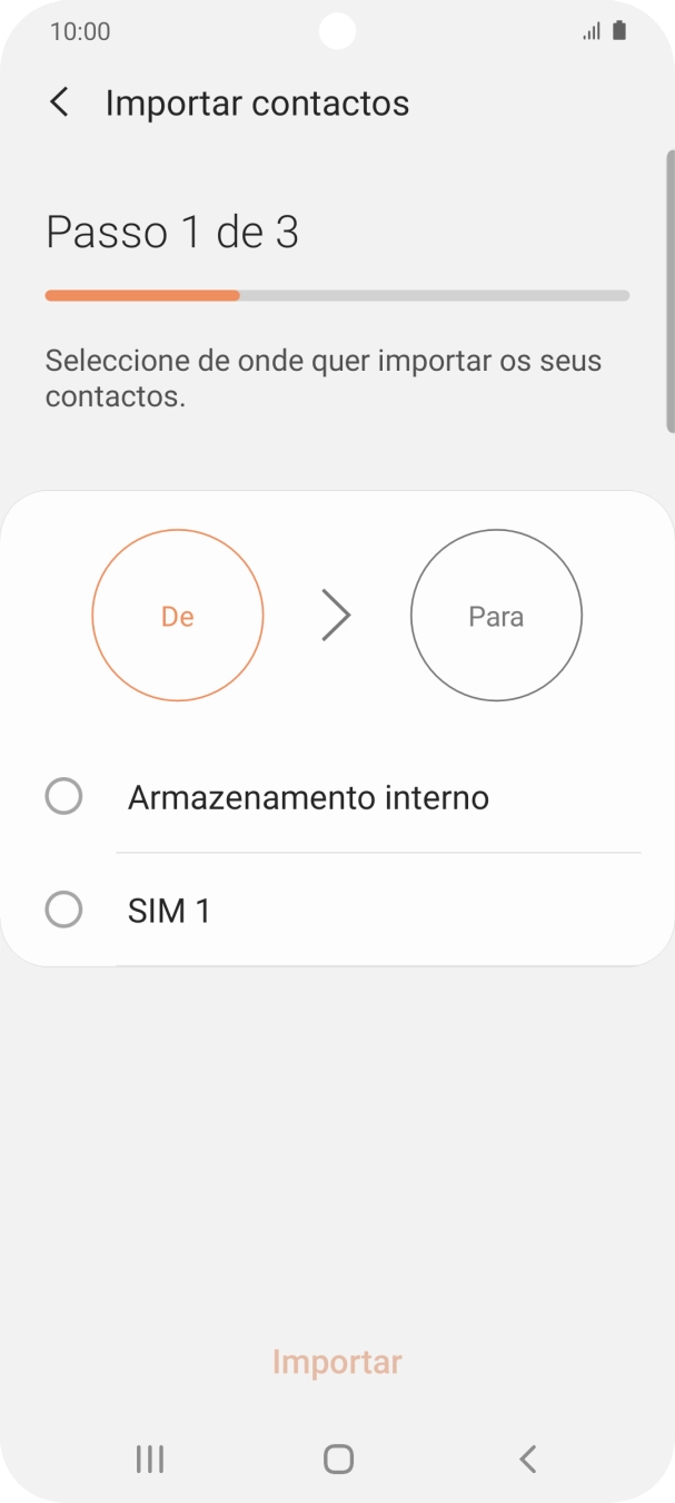 Prima o nome do cartão SIM.