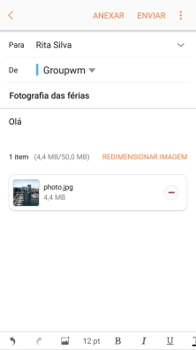 Prima ENVIAR quando terminar de escrever o seu e-mail.
