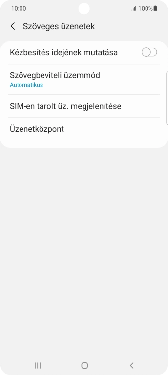 Válaszd az Üzenetközpont lehetőséget.