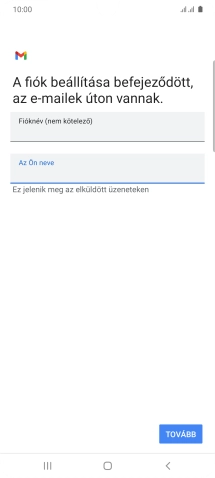 Válaszd a TOVÁBB lehetőséget.