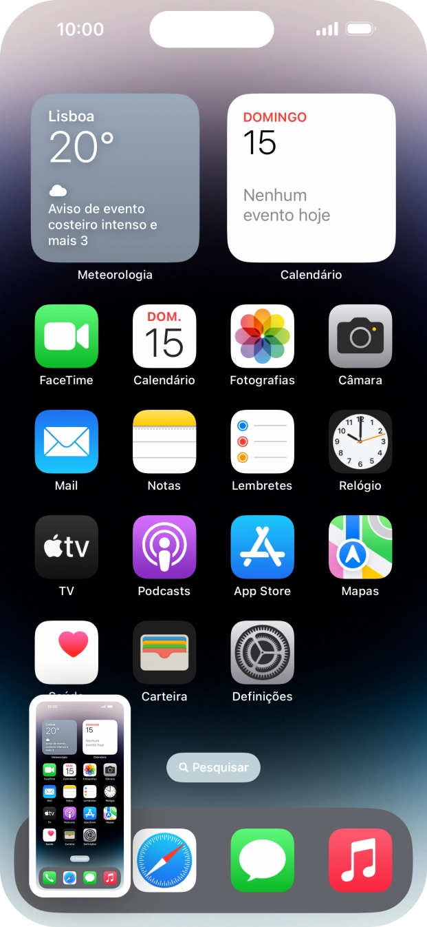 Para modificar a captura de ecrã prima a captura de ecrã e siga as indicações no ecrã para efetuar as modificações pretendidas.