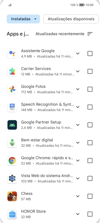 Prima a app pretendida.