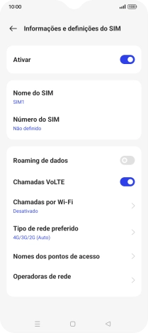 Prima Tipo de rede preferido.